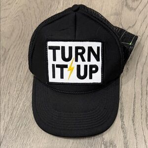 Aviator Nation Black Trucker Hat with 'Turn It Up' Patch